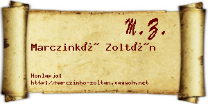Marczinkó Zoltán névjegykártya